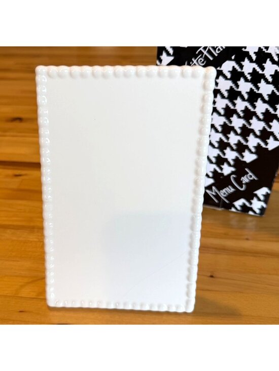 The Write Plate Other - The Write Plate Menu Card Dry Erase Board New White Ceramic Marker Party Decor